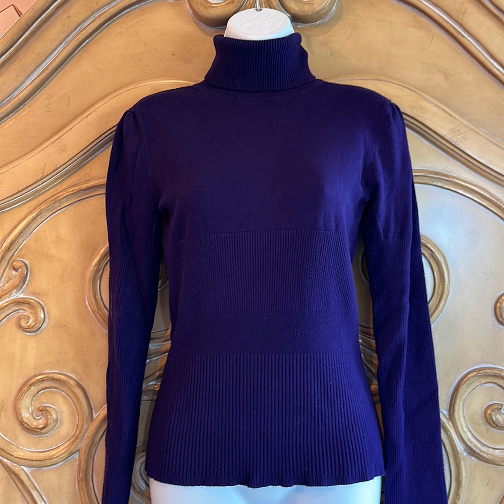 Boutique essentials purple knit turtleneck